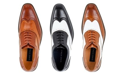 Gino Vitale Men's Two-Tone Wing-Tip Oxford Shoes