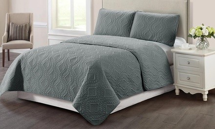 Brielle Solid Embossed Quilt Sets (2- or 3-Piece)