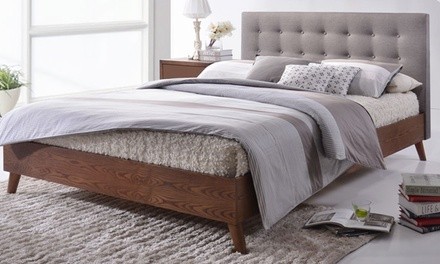 Baxton Studio Anda Mid-Century Upholstered Platform Bed