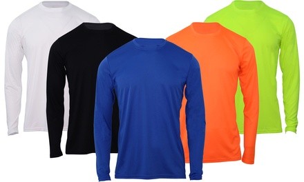 LeeHanTon Men's Long-Sleeve Layering Crew Active Top (S-5XL)