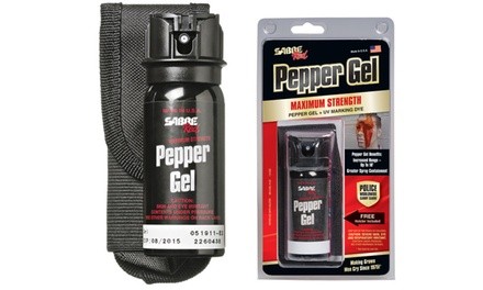 Sabre Tactical Pepper Gel with Flip Top and Belt Holster