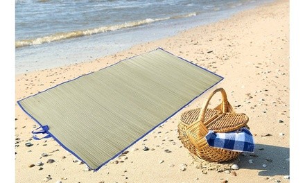 Compact Beach Straw Roll-Up Mat (2-Pack)