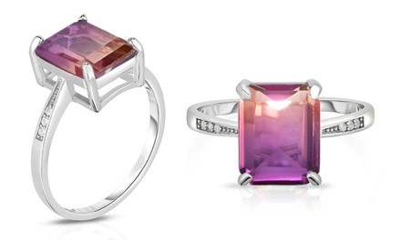 4.00 CTTW Genuine Ametrine Gemstone Ring in Solid Sterling Silver