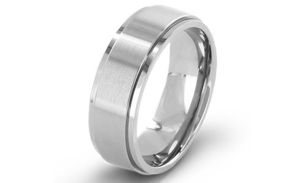 Men's Brushed 7mm Titanium Comfort-Fit Wedding Band