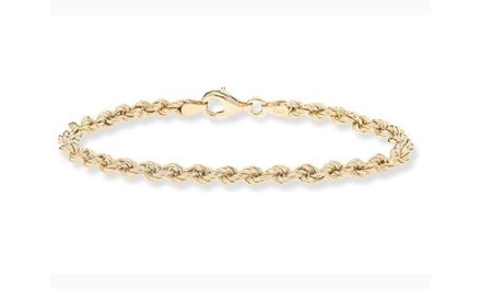 Italian 10K Gold 4MM Rope Chain Bracelet