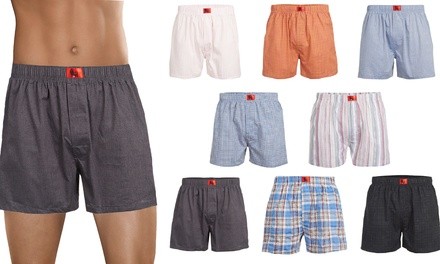 Men's Assorted Egyptian Cotton Woven Boxers (6- or 12-Pack)