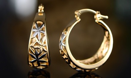 Moroccan Filigree Hoop Earrings In 18k Gold Clad