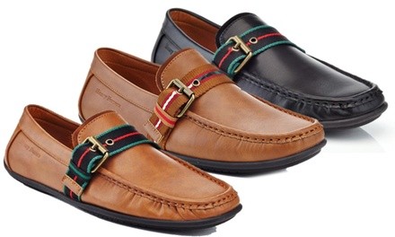 Men's Slip-on Loafer Driver Shoes with Belt Buckle. Multiple Styles Available