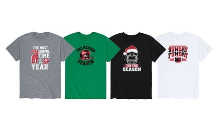 Instant Message: Men's Plaid Holiday Christmas Football Tee (S-3XL)