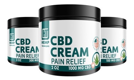 CBD Skin Irritation Soothing Cream from Hemp Techniques (100, 500, or 1000mg; 2 Oz.)