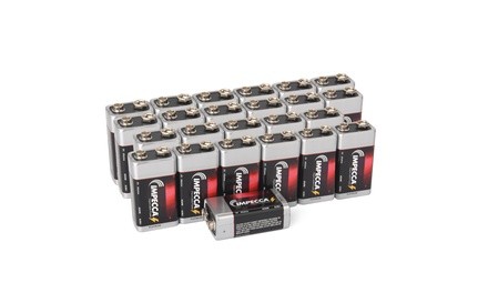 IMPECCA 9 Volt Batteries 12-24 pack  Alkaline Battery High Performance