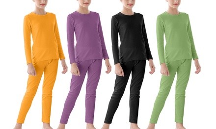 WuhouPro Girls Ultra Soft Microfiber Fleece Thermal Underwear Sets