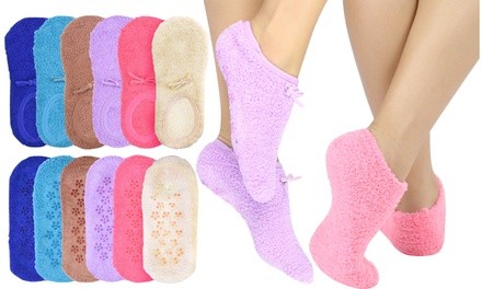 Women's Pastel Non-Skid Slipper Socks (6-Pairs)