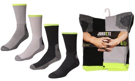 Job Site Men's Moisture-Wicking Crew Boot Socks (12 Pairs)