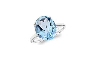 5.00 CTTW Genuine Blue Topaz Ring in Solid Sterling Silver by Valencia Gems