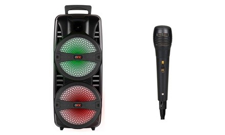 QFX TWS 2 x 8” Portable Bluetooth Party Speaker with Microphone