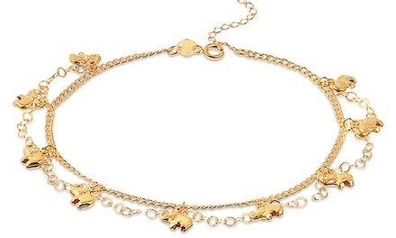 18K Gold Plated Elephant Charm Classic Anklet