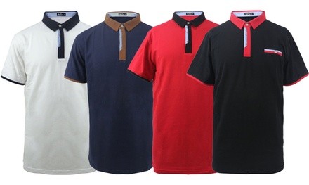 LeeHanTon Men's Short Sleeve Slim-Fit Collar Polo T-Shirt (S-2XL)