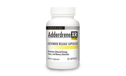 Adderdrene XR Energy, Focus & Memory Pill. 30 Count Bottle.