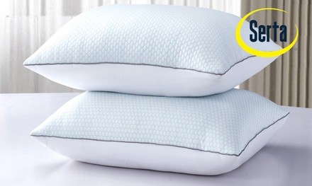 Serta Reversible Cooling White Goose Feather Bed Pillows (2-Pack)