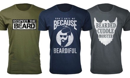 Men's Beard-Themed T-Shirts (S–3XL)