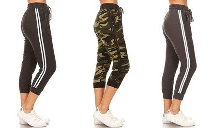 LA12ST Women's Premium Side Stripe Ankle Joggers