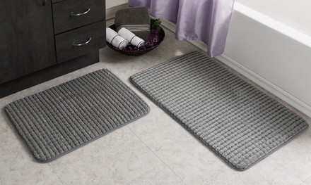 Memory Foam Woven Bath Mat Set (2 Piece)