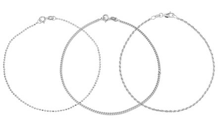 Sterling Silver Italian Made Anklets By Paolo Fortelini