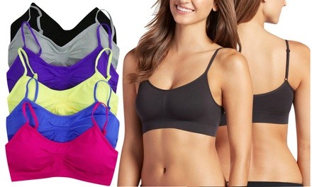 Women's Neon Wirefree Padded Sports Bralette (6-Pack)