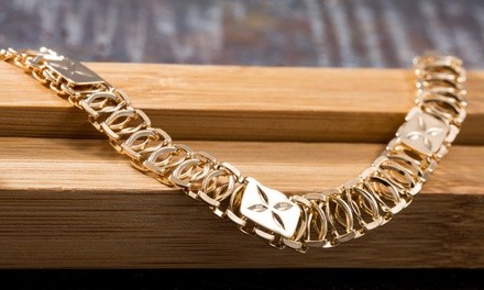 18K Gold Plated Linked Wired Bracelet