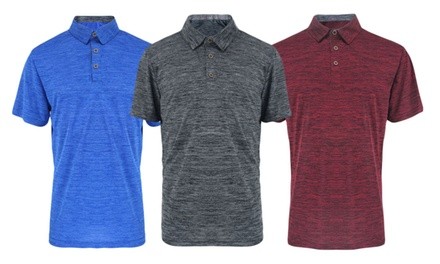 LeeHanTon Men's Soft Marled Jersey Polo (S-2XL)