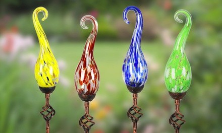 Solar Glass Finial Garden Stake (1- or 4-Pack)