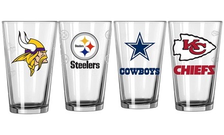 Boelter NFL 16oz. Satin Etch Pint Glass Set (2-Pack)