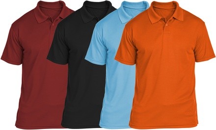 Men's 2-Button Cotton Pique Polo with Ribbed Collar and Side Vents (S-4XL)