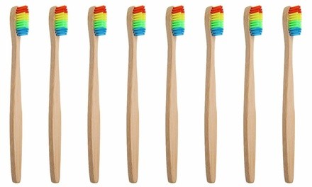 Wooden Rainbow Bamboo Toothbrush (4, 8, 12, 16 or 20 Pack)