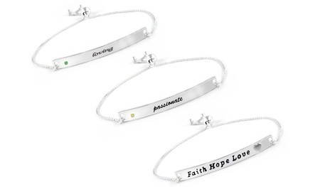 Kids' Inspirational Sterling Silver Italian Adjustable Bracelet