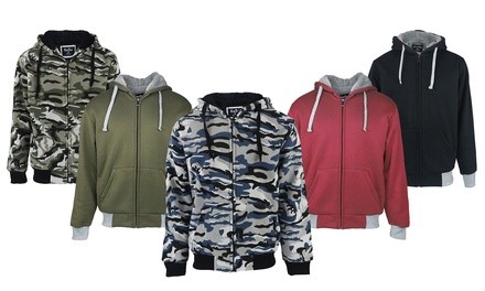 Lee Hanton Men's Camo & Solid Soft Sherpa Zipper Hoody (M-2XL)