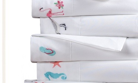 Harper Lane Coastal-Themed Embroidered Pillowcase (2-Pack)