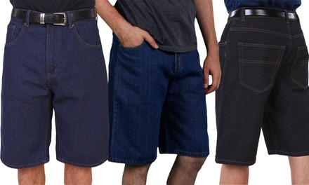 Maxxsel Oscar Jeans Men's Flat Front Basic Denim Shorts (Sizes 30-48)