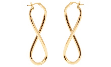 Infinity Figure 8 Drop Earrings in 18K Gold Plating