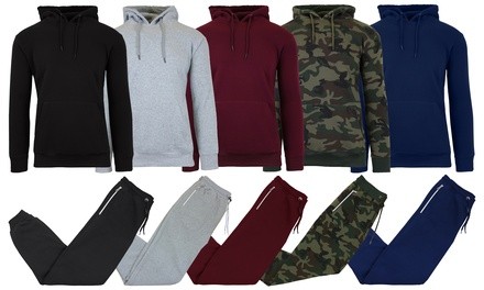 2-Piece Galaxy By Harvic Men's Fleece-Lined Pullover Hoodie & Jogger Set (S-5XL)