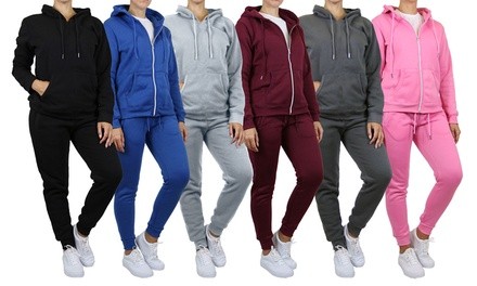 Galaxy by Harvic Women's Fleece Pullover or Zip Hoodie and Jogger Set (2-Piece) Plus Sizes Available.