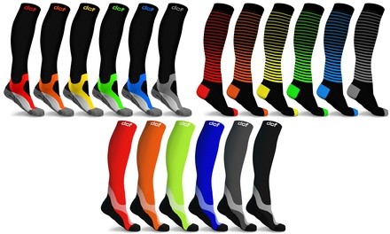 DCF Bright Knee High-Compression Sock Collection (6-Pack)