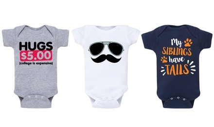 Infant Bodysuits Humor Prints. Multiple Styles Available.