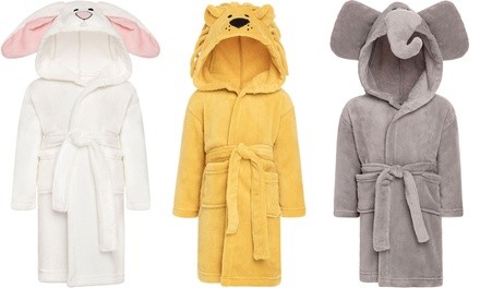 Alexander Del Rossa Kids' Soft Fleece Bathrobe with Animal Hood