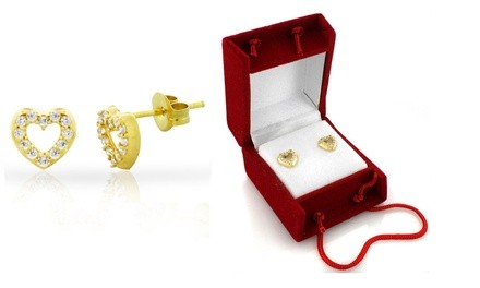 Kids Heart Earrings In 14kt Gold