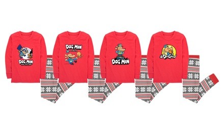 Nap Chat: Kids' Dog Man Winter Pajama Sets