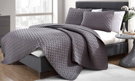 Embossed Quilt Sets - Multiple Colors Available (2- or 3-Piece)