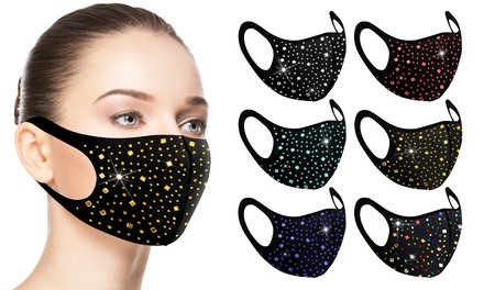 6 Pack: Rhinestone Bling Face Mask