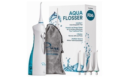 Pure Daily Care Water Flosser with 4 tips and Travel Bag